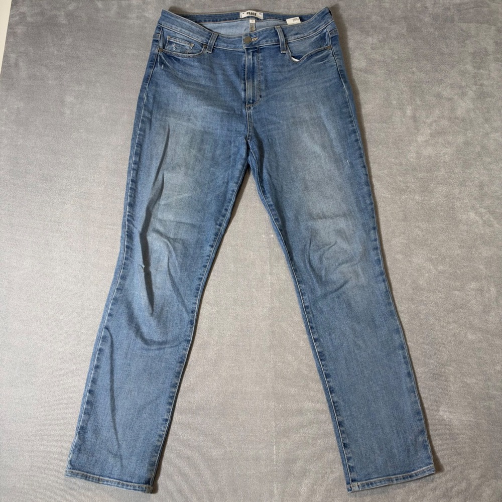 PAIGE Hoxton Slim High Rise Jeans Size 31 Medium Wash Blue Denim Stretch